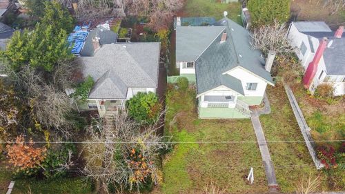 Aerial perspective of suburban area | Card Image
