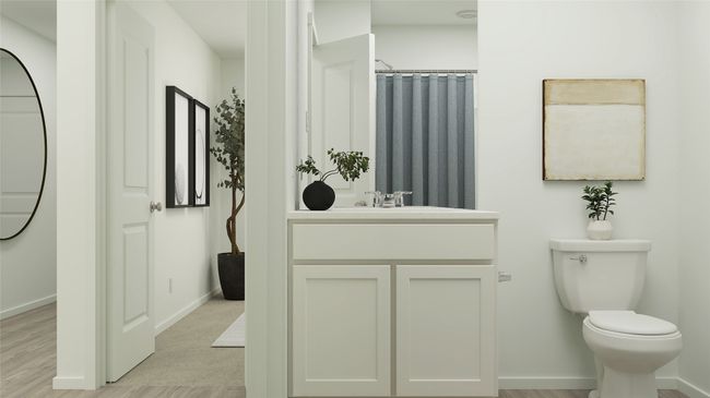 Bathroom featuring vanity and wood finished floors | Image 17