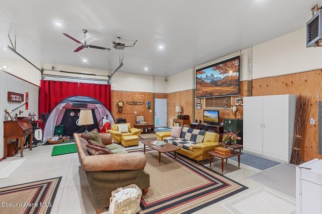 Rear of Building With 108 inch Projector screen and surround sound with curtains closed | Image 14