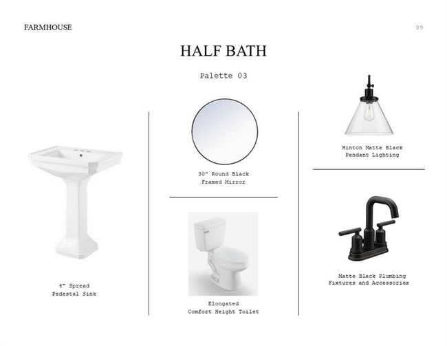 Classic Look Palette 3: Half Bath Selection Sheet (*Artist rendering used for illustration purposes only.) | Image 16