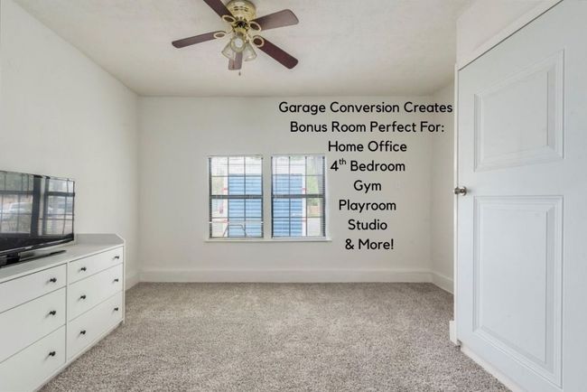 Garage Conversion Creates Bonus Room Perfect For: Home Office 4th Bedroom Gym Playroom Studio & More! | Image 20