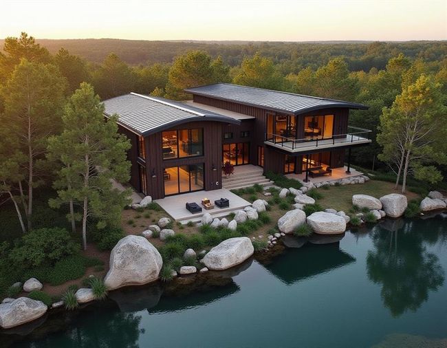 Back house at dusk featuring a balcony and a patio | Image 15