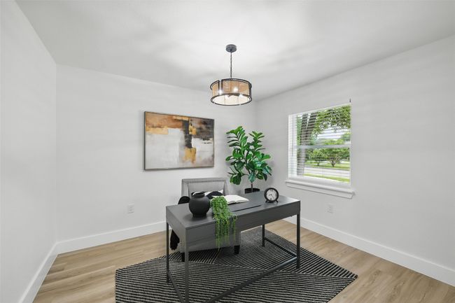 Office area featuring baseboards and light wood-style flooring | Image 18