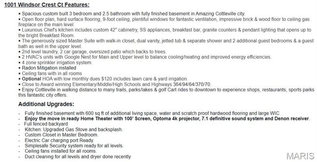 1001 Windsor Crest Ct, House other with 3 bedrooms, 3 bathrooms and null parking in Cottleville MO | Image 27