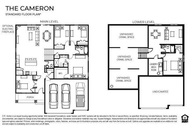 Feel the flow throughout The Cameron II in this overview of the main & upper level. The home's finished lower level features a well thought-out design, includes a living room, fifth bedroom and another full bathroom. | Image 24