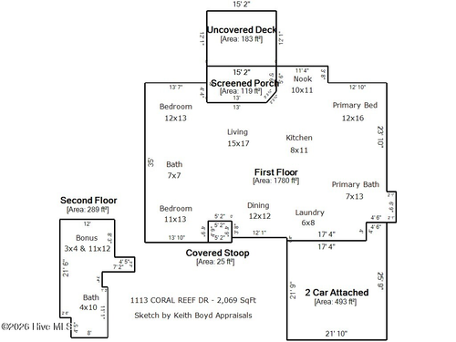 1113 Coral Reef Dr, New Bern, NC, 28560-7197 | Card Image