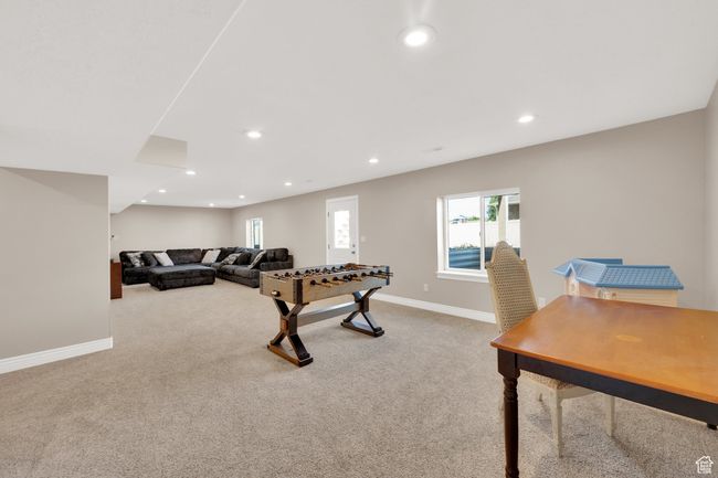 Recreation room with carpet and recessed lighting | Image 15