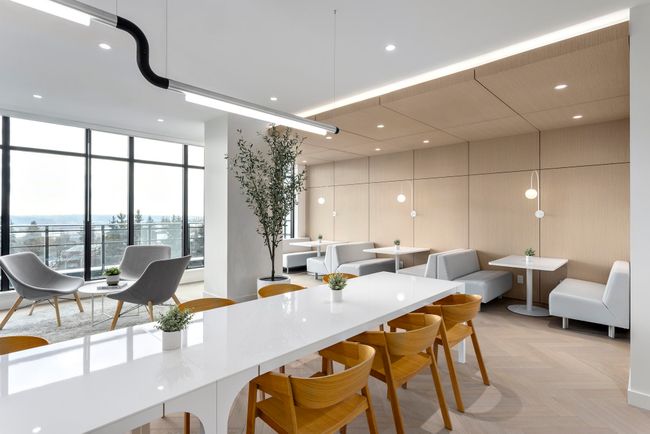 Dining space featuring expansive windows and recessed lighting | Image 6