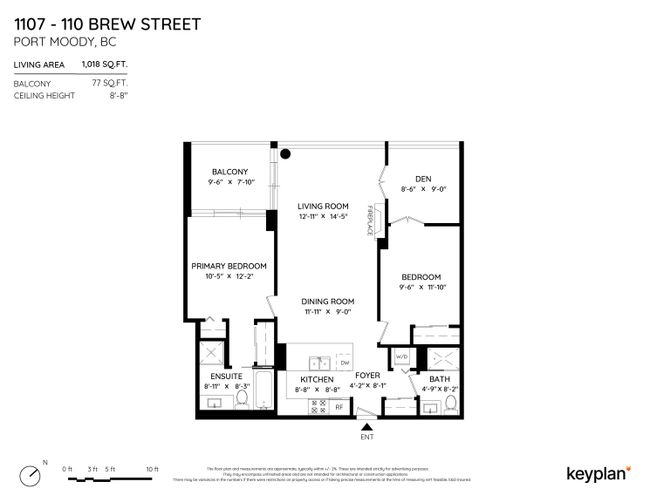 1107 - 110 Brew Street, Condo with 2 bedrooms, 2 bathrooms and 1 parking in Port Moody BC | Image 26