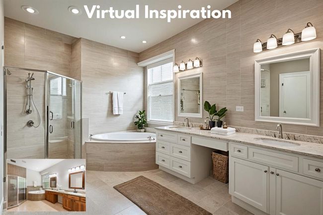 Virtual Inspiration for the primary bathroom suite. Lower left of image shows current bathroom. | Image 26
