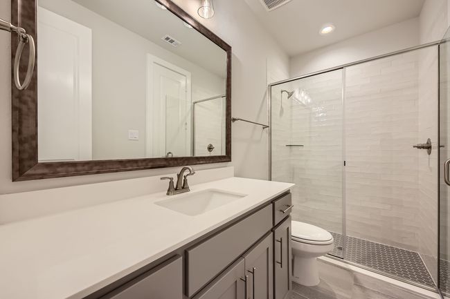 Bathroom with vanity, a shower stall, and recessed lighting | Image 20