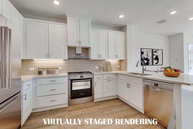 This dream kitchen offers beautiful cabinetry, gorgeous countertops and contemporary appliances artfully blended to create a dream kitchen! VIRTUALLY STAGED RENDERING | Image 8