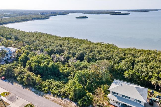 Aerial view featuring a view of trees and a water view | Image 13