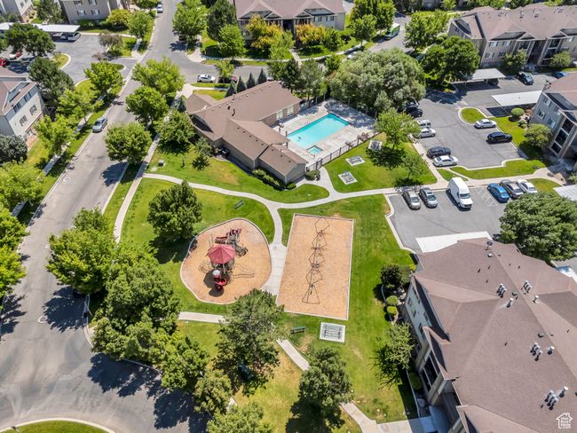 Aerial view of residential area featuring a pool | Image 18