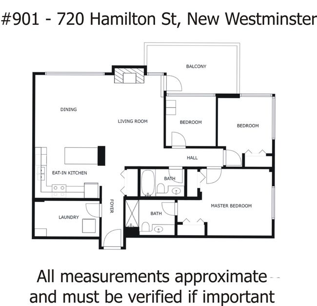 901 - 720 Hamilton Street, Condo with 3 bedrooms, 2 bathrooms and 3 parking in New Westminster BC | Image 16