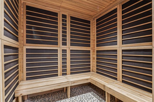 Sauna / steam room with wooden ceiling | Image 40