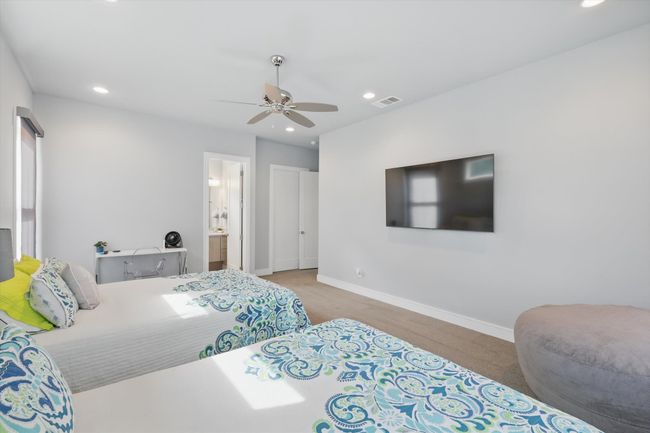 Bedroom with recessed lighting, baseboards, and visible vents | Image 36