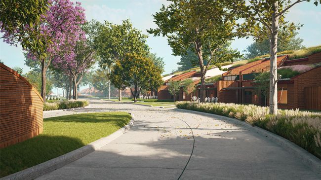 View of concrete road with curbs and a residential view | Image 4