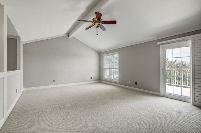 Upstairs flex room with fresh paint and new carpet Door to top deck | Image 24