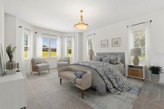 Master bedroom with seating area "virtually staged" | Image 10