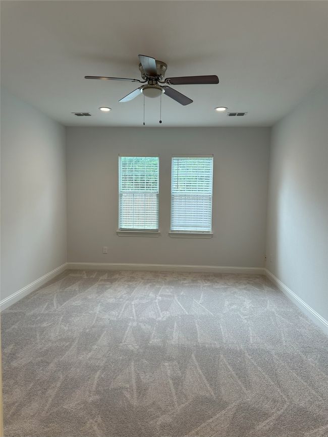 Carpeted spare room with a ceiling fan and recessed lighting | Image 14