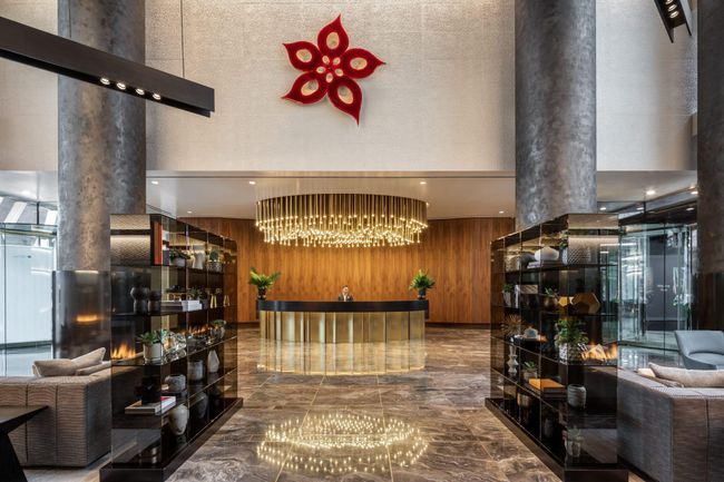 Reception featuring a chandelier and decorative columns | Image 23
