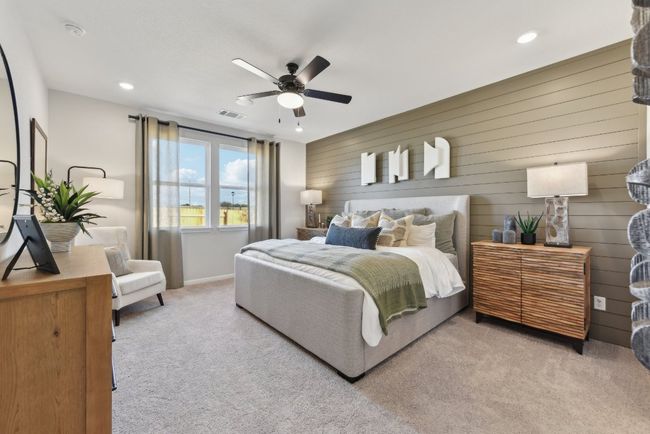 Carpeted bedroom with recessed lighting, baseboards, and ceiling fan | Image 6