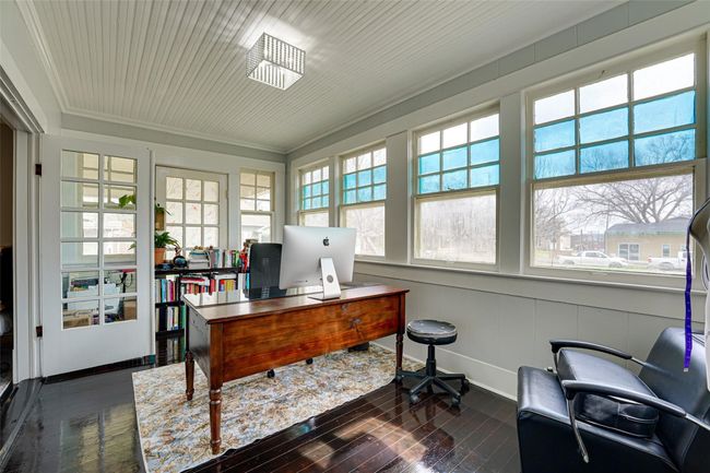 Home office featuring dark wood finished floors and ornamental molding | Image 17