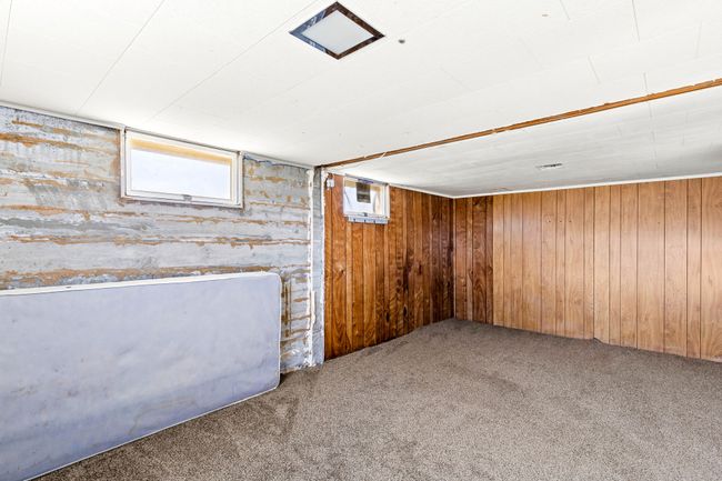 Below grade area featuring wood walls and carpet floors | Image 36