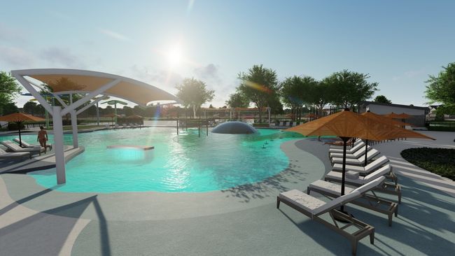 Community pool with a patio area | Image 21