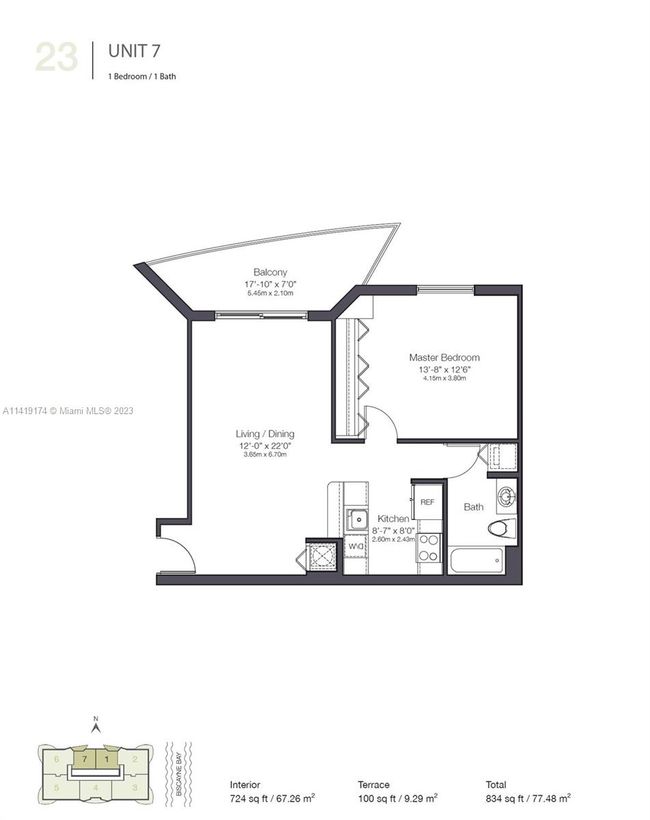 APT-1707 - 601 Ne 23 Rd St, Condo with 1 bedrooms, 1 bathrooms and null parking in Miami FL | Image 20