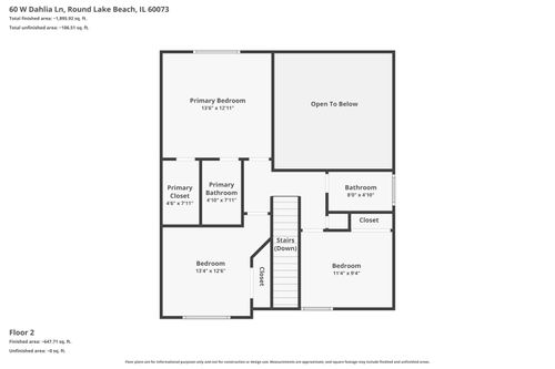 60 Dahlia Ln, Round Lake Beach, IL, 60073-4041 | Card Image