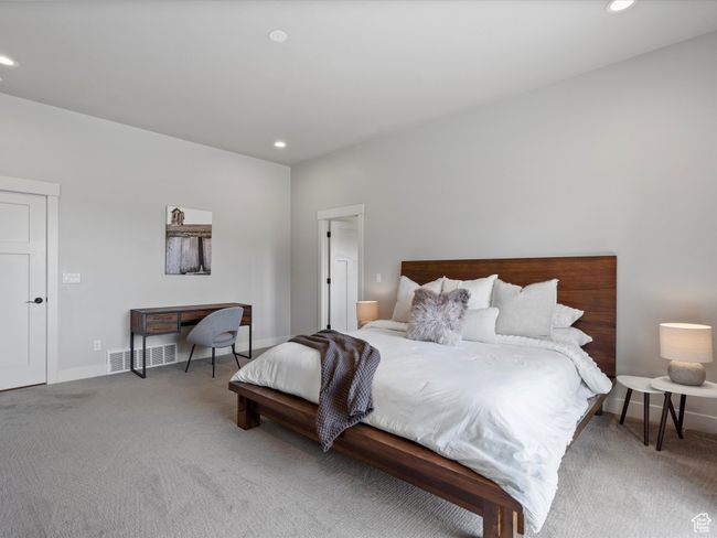 Bedroom featuring carpet, recessed lighting, and baseboards | Image 25