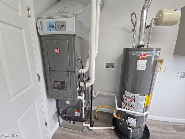 Rheem high efficiency furnace/AC, Rheem hot water heater with expansion tank and pressure relieve already there. | Image 16