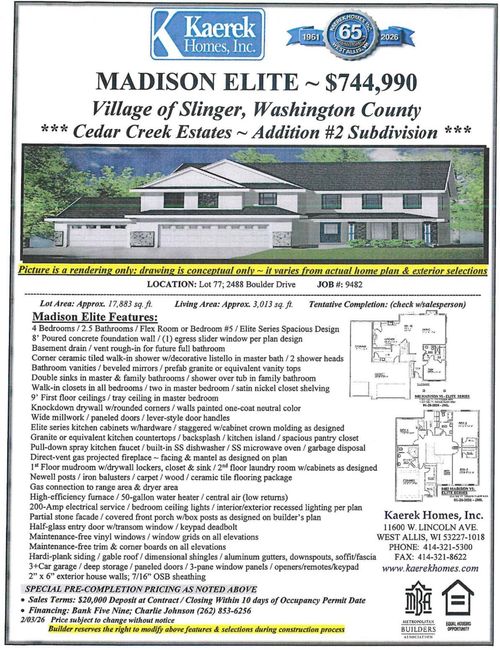 2488 Boulder Dr, Slinger, WI, 53086-2502 | Card Image