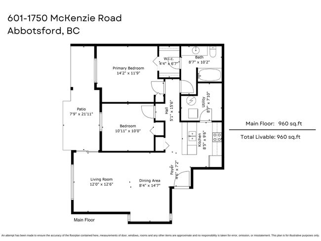 601 - 1750 Mckenzie Road, Condo with 2 bedrooms, 1 bathrooms and 1 parking in Abbotsford BC | Image 5