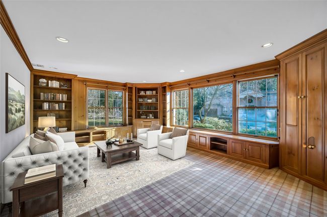 Office with custom built-in bookcases - virtually staged | Image 4