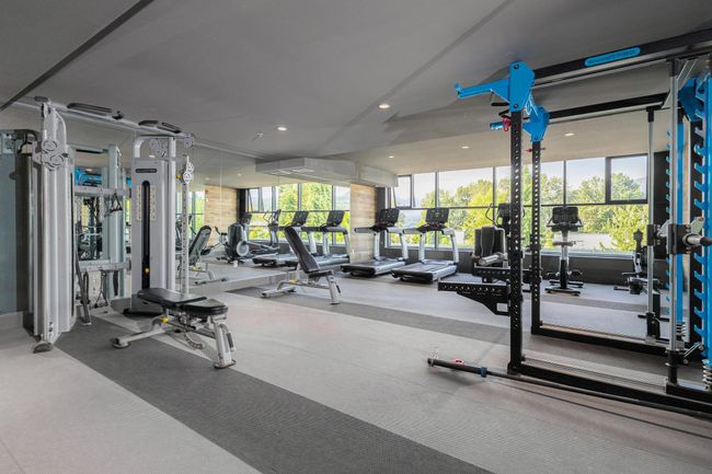 Exercise room featuring recessed lighting | Image 23