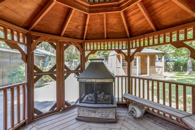 Gazebo with outdoor gas fireplace | Image 30