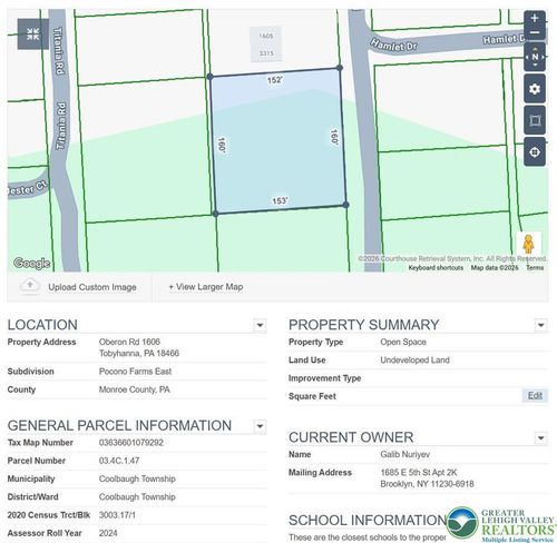 1606 Oberon Rd, Coolbaugh Twp, PA, 18466 | Card Image