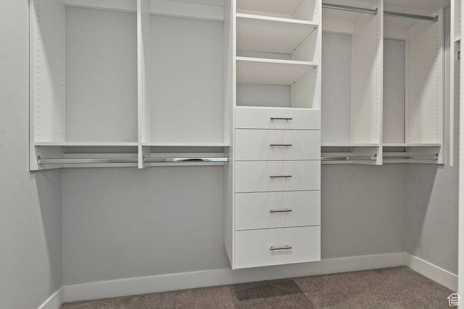 Walk in closet featuring carpet | Image 23
