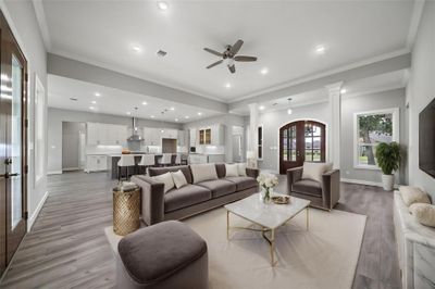 Virtually Staged - So many lights! And, a 54 in Hunter ceiling fan | Image 3