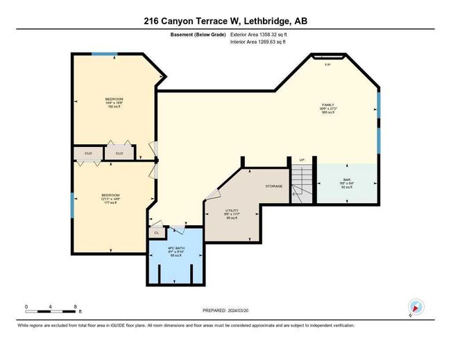 216 Canyon Terrace W, Home with 5 bedrooms, 3 bathrooms and 4 parking in Lethbridge AB | Image 32