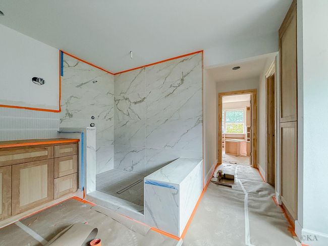 Note the linear drain and location for dual shower heads | Image 20