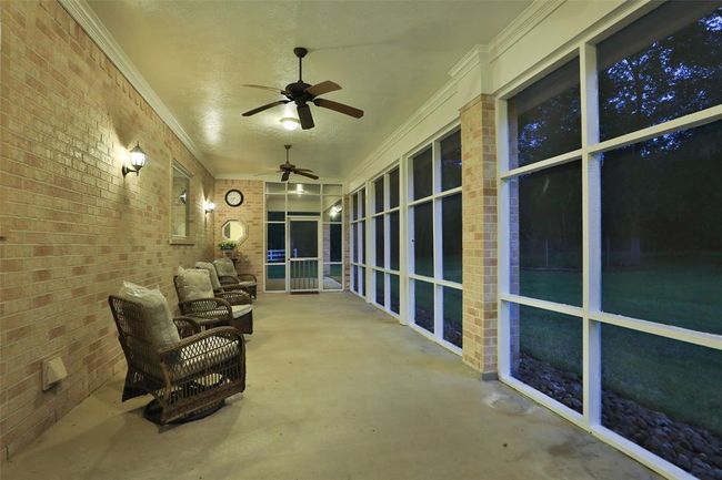 View of the back patio at sunset. | Image 38