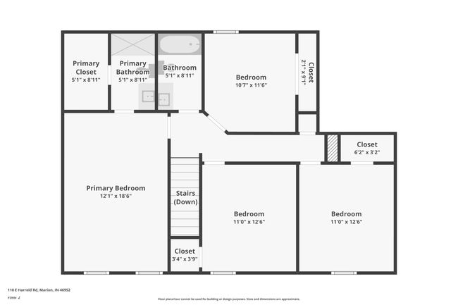 110 E Harreld Rd, House other with 4 bedrooms, 3 bathrooms and null parking in Marion IN | Image 41