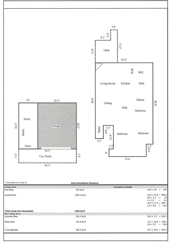This sketch gives you an overall view of the house. We took a 3 car garage and converted it to a 2 car garage and built a second story. It's really fun! | Image 17