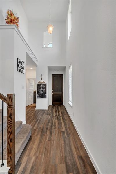 Entryway with a towering ceiling, wood-type flooring, and a wealth of natural light | Image 3