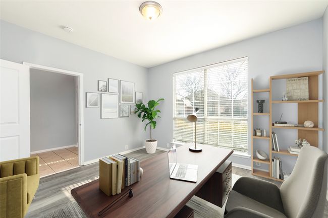 Office space featuring baseboards and wood finished floors | Image 9