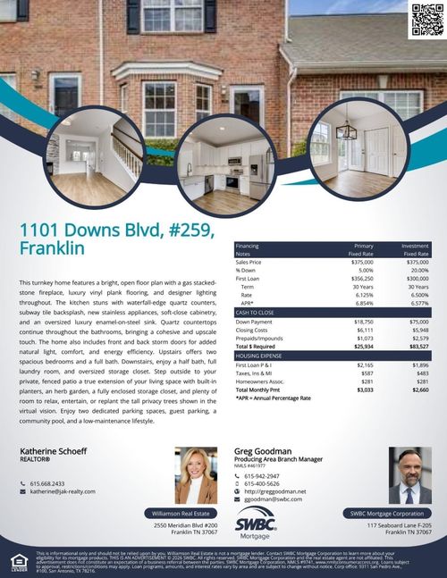 apt-259-1101 Downs Blvd, Franklin, TN, 37064-3883 | Card Image